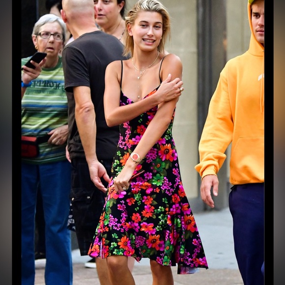 NWT Amen Fluo Floral midi dress as seen on Hailey Bieber - Picture 3 of 11